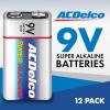 imageACDelco 12Count 9 Volt Batteries Maximum Power Super Alkaline Battery 7Year Shelf Life Reclosable Packaging9 Volt 12Count