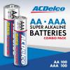 imageACDelco AA and AAA 200Count Combo Pack Super Alkaline Batteries 100Count Each 10Year Shelf Life Reclosable Packaging