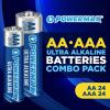 imagePowermax Alkaline Batteries 24Count Combo Pack 12 Double AA 12 Triple AAA Ultra Long Lasting Battery 10Year Shelf Life Reclosable PackagingAA  AAA  48 Count