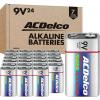 imageACDelco 12Count 9 Volt Batteries Maximum Power Super Alkaline Battery 7Year Shelf Life Reclosable Packaging9 Volt 24Count