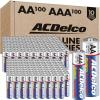 imageACDelco AA and AAA 200Count Combo Pack Super Alkaline Batteries 100Count Each 10Year Shelf Life Reclosable Packaging