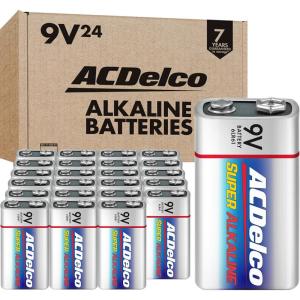 imageACDelco 12Count 9 Volt Batteries Maximum Power Super Alkaline Battery 7Year Shelf Life Reclosable Packaging9 Volt 24Count