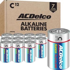 imageACDelco 24Count D Batteries Maximum Power Super Alkaline Battery 7Year Shelf Life Reclosable Packaging12 Count Pack of 1