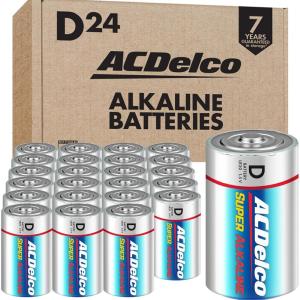 imageACDelco 24Count D Batteries Maximum Power Super Alkaline Battery 7Year Shelf Life Reclosable PackagingD  24 Count