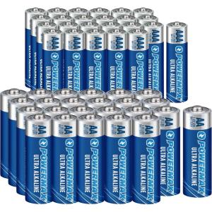 imagePowermax Alkaline Batteries 24Count Combo Pack 12 Double AA 12 Triple AAA Ultra Long Lasting Battery 10Year Shelf Life Reclosable PackagingAA  AAA  48 Count