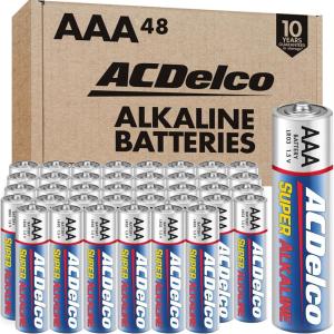 imageACDelco 48Count AAA Batteries Maximum Power Super Alkaline Battery 10Year Shelf Life Reclosable Packaging48 Count Pack of 1