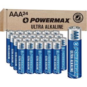 imagePowermax 100Count Triple AAA Batteries Ultra Long Lasting Alkaline Battery 10Year Shelf Life Reclosable PackagingAAA  24 Count