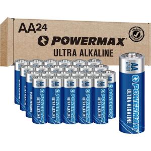 imagePowermax 48Count Double AA Batteries Ultra Long Lasting Alkaline Battery 10Year Shelf Life Reclosable PackagingAA  24 Count