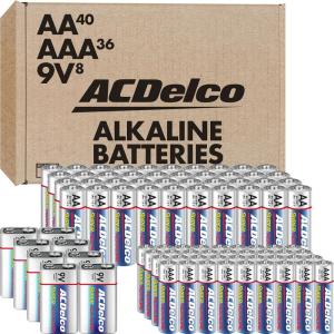 imageACDelco Alkaline Batteries Combo Pack 40Double AA 36Triple AAA 8 Count of 9VoltCombo  84 Count