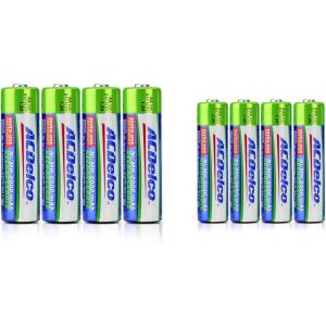 imagePowermax ACDelco Rechargeable Batteries 4 Double AA and 4 Triple AAA InstaUse Battery Pack PrechargedAA  AAA