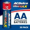 imageACDelco UltraMAX AA and AAA Batteries 40Count Combo Pack 20Count Each Alkaline Battery with Advanced Technology 10Year Shelf Life Reclosable PackagingUltraMAX AA  20 Count