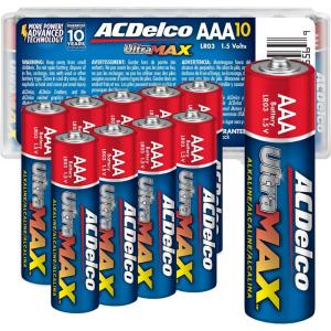 imageACDelco UltraMAX AA and AAA Batteries 40Count Combo Pack 20Count Each Alkaline Battery with Advanced Technology 10Year Shelf Life Reclosable PackagingUltraMAX AAA  10 Count