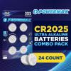 imagePowermax 24Count CR2025 Batteries Lithium 3V Coin Cell Button Battery Pack for Watch and Small Electronics 5 Year Shelf LifeCR2025  24 Count